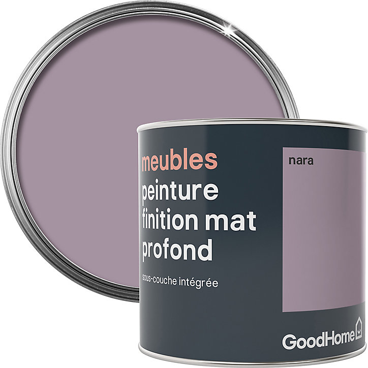Peinture de rénovation meubles GoodHome violet Nara mat profond 0,5L