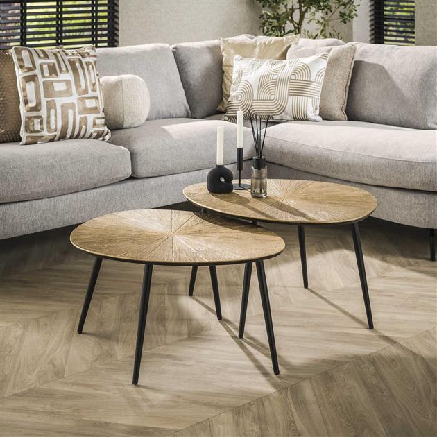Hoyz Collection - Salontafel Set-2 Organisch Ray - Brons|Goud Metaal