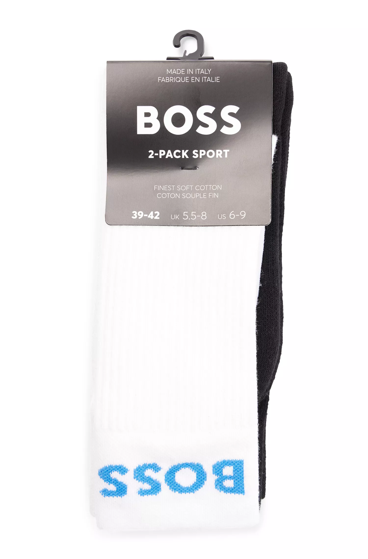 BOSS Black - Pacote com dois pares de meias curtas com logo em mistura de algodão.