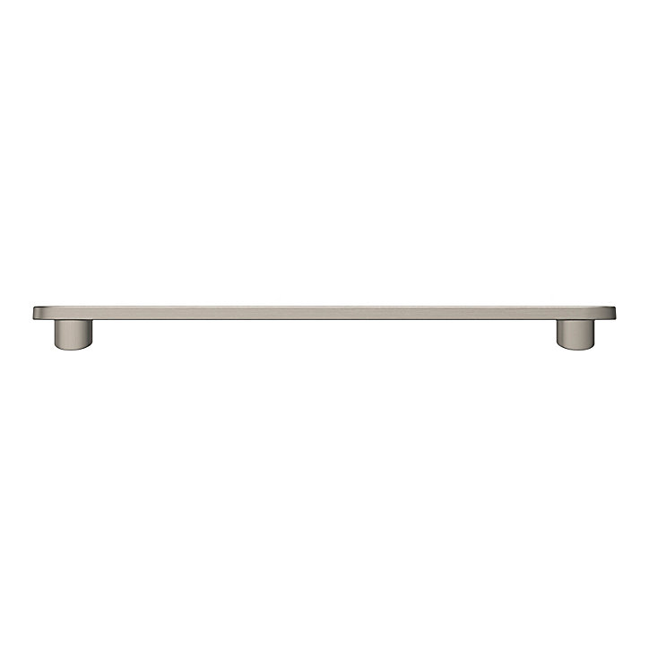 Poignée de meuble arrondi GoodHome Minzh aluminium effet nickel satin gris l.185mm x l.25mm x H. 16mm entraxe 160mm