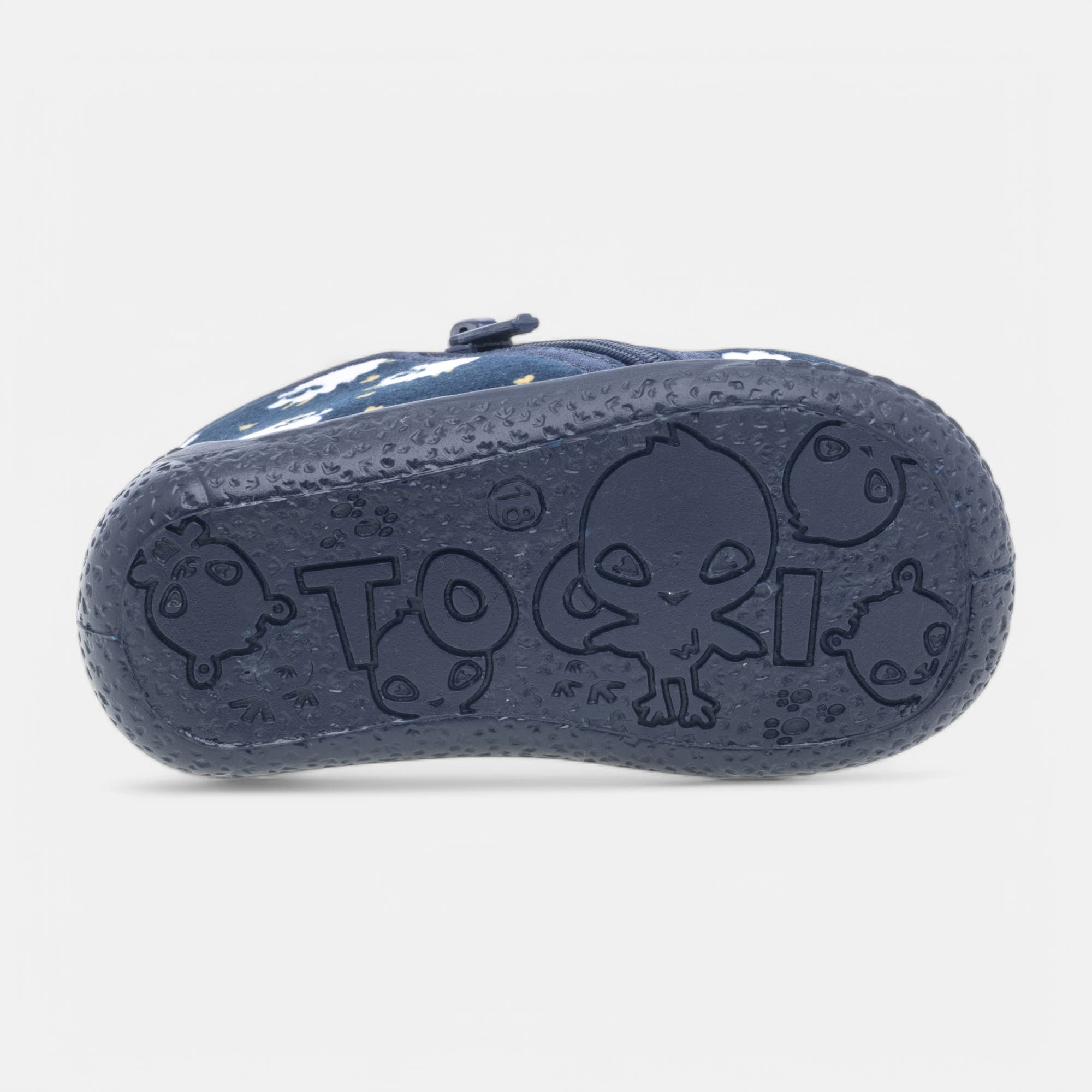 Pantoufles botillons zippés Bébé garçon bleu marine