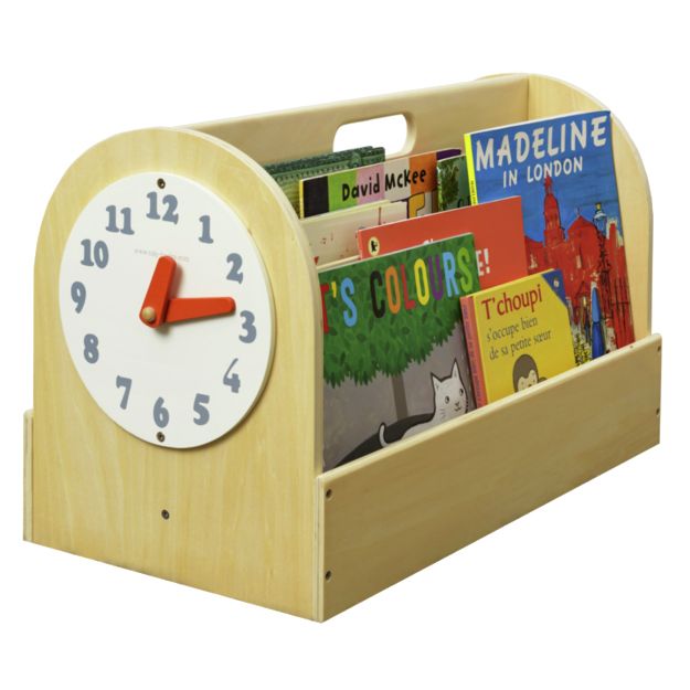 Tidy Books Bücherbox mit Spielzeuguhr, natur