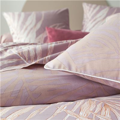 Linge de lit motif feuillage géant - BECQUET CRÉATION