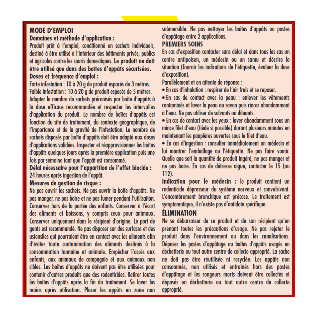 Acto souris foudroyant pâte appât - appât souricide puissant