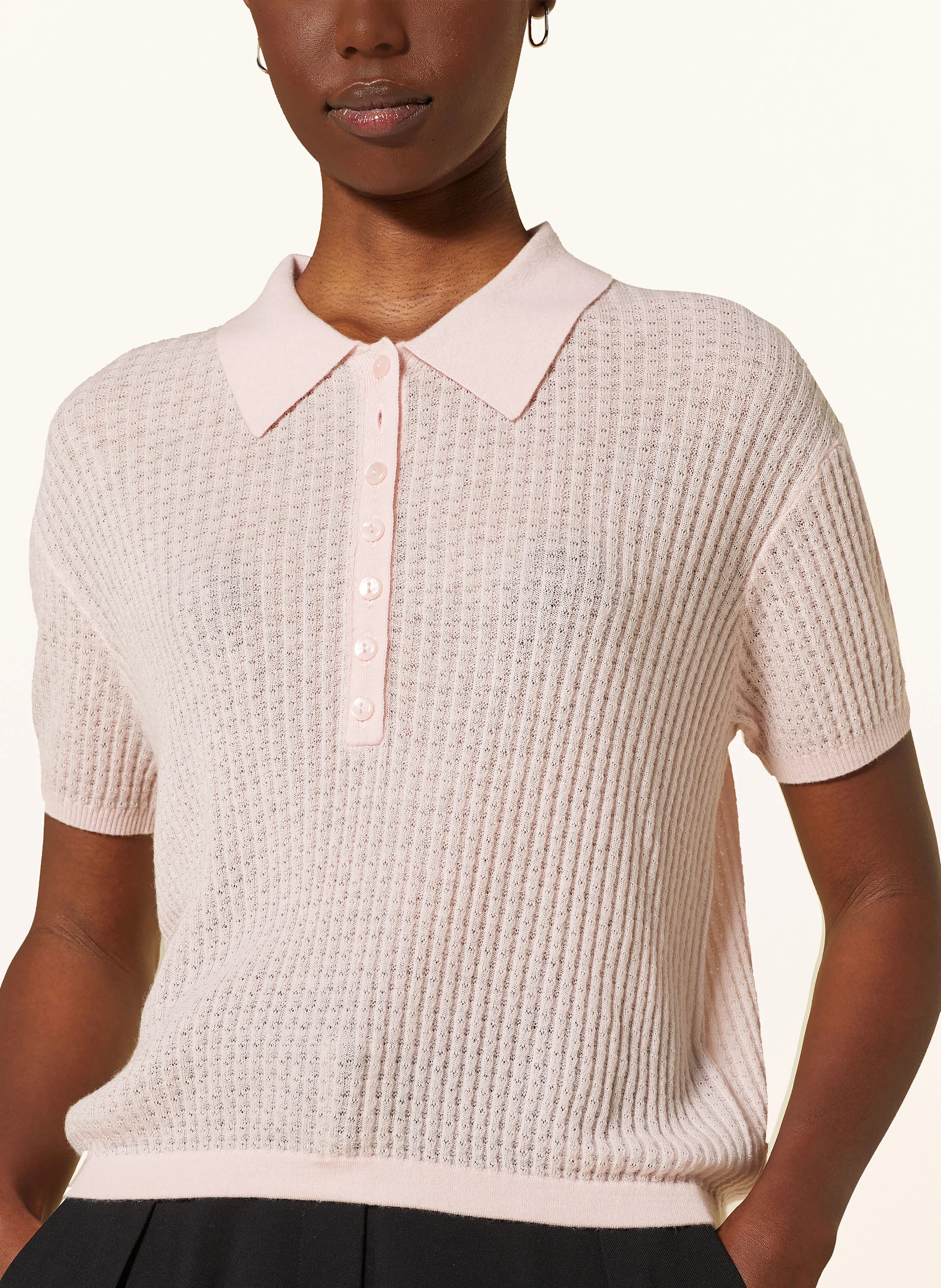 MRS & HUGS Strick-Poloshirt mit Cashmere