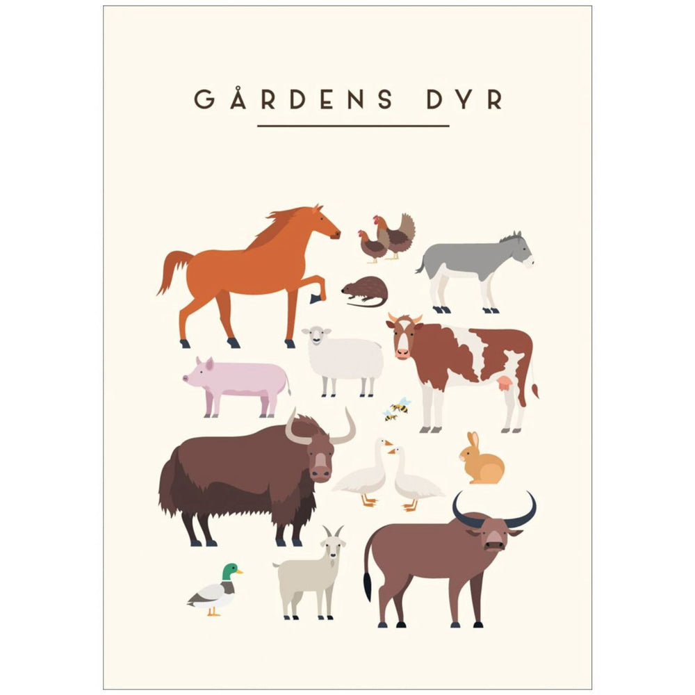Køb Poster & Frame Citatplakat - Gårdens Dyr – Børneplakat