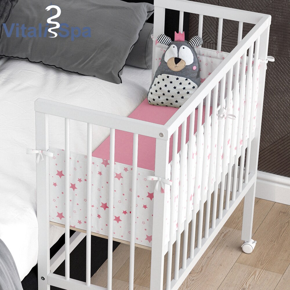 Beistellbett SOPHIE Weiß Babybett Stillbett Stubenbett Nestchen Boxspringbett 2 Seitenteile