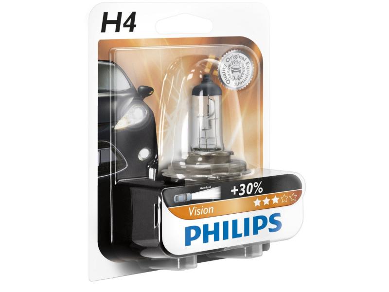 Philips Automotive H4 Vision PKW Leuchtmittel für Abblend-/Fernlicht oder Nebelscheinwerfer, 12 V