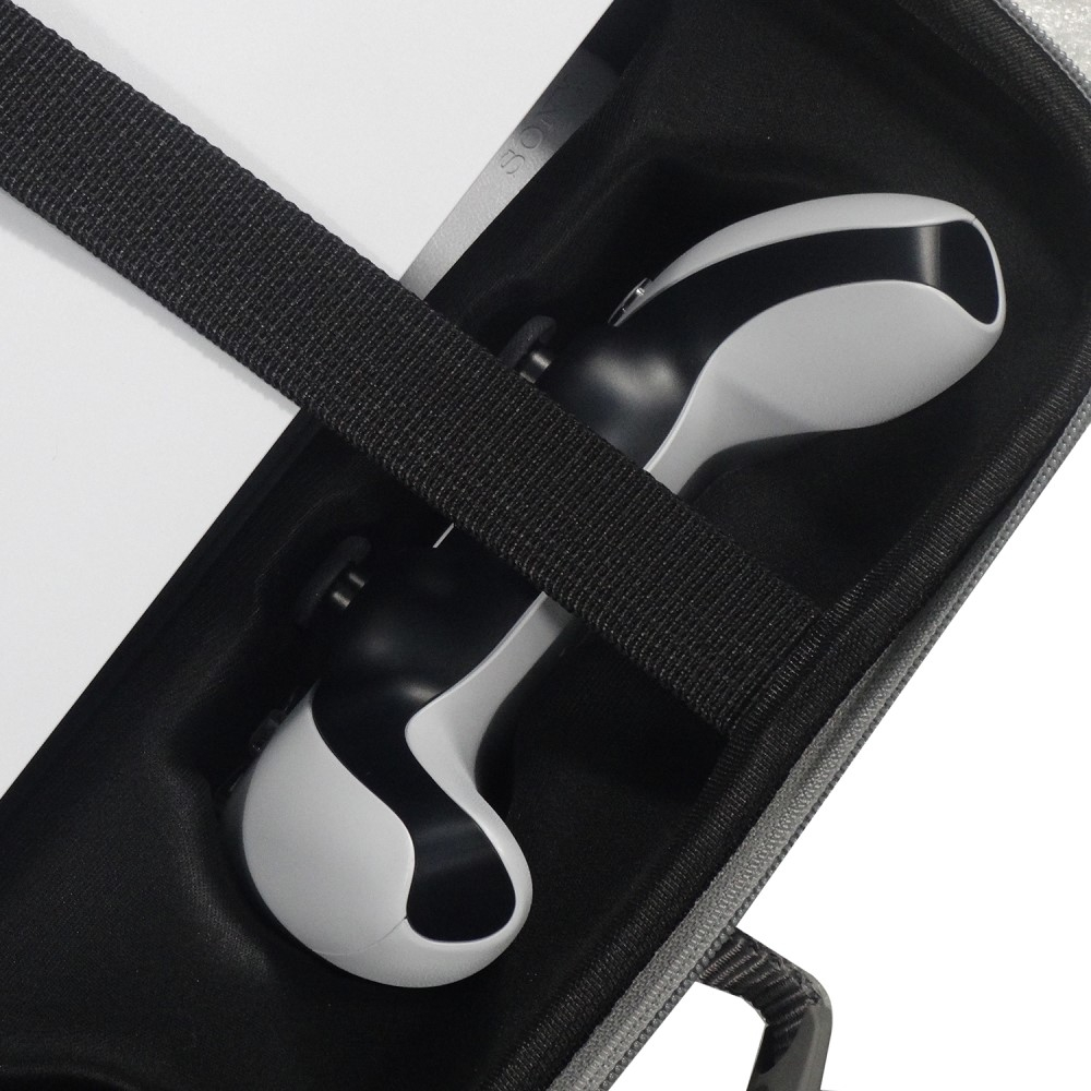 Sony PlayStation PS5 / PS5 Slim Konsole / Controller Box Aufbewahrungs Tasche Hartschale Schutztasche mit Griff   Tragegurt - Grau