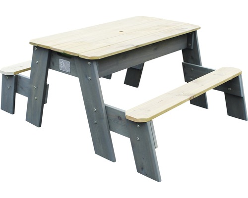 EXIT Aksent zand-, water- en picknicktafel met 2 banken, 94x121x50 cm, grijs
