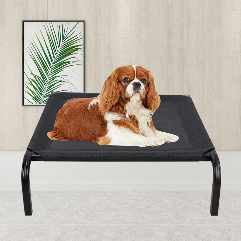 (102x69x21cm) Erhöhtes Hundebett Outdoor Camping Hundeliege Kühlendes Haustierbett - Schwarz