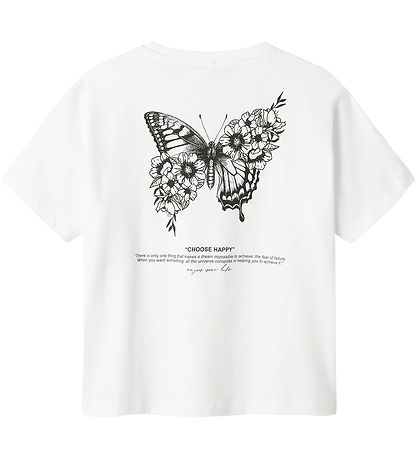 Name It T-Shirt - NkfDane - Bright White m. Schmetterling