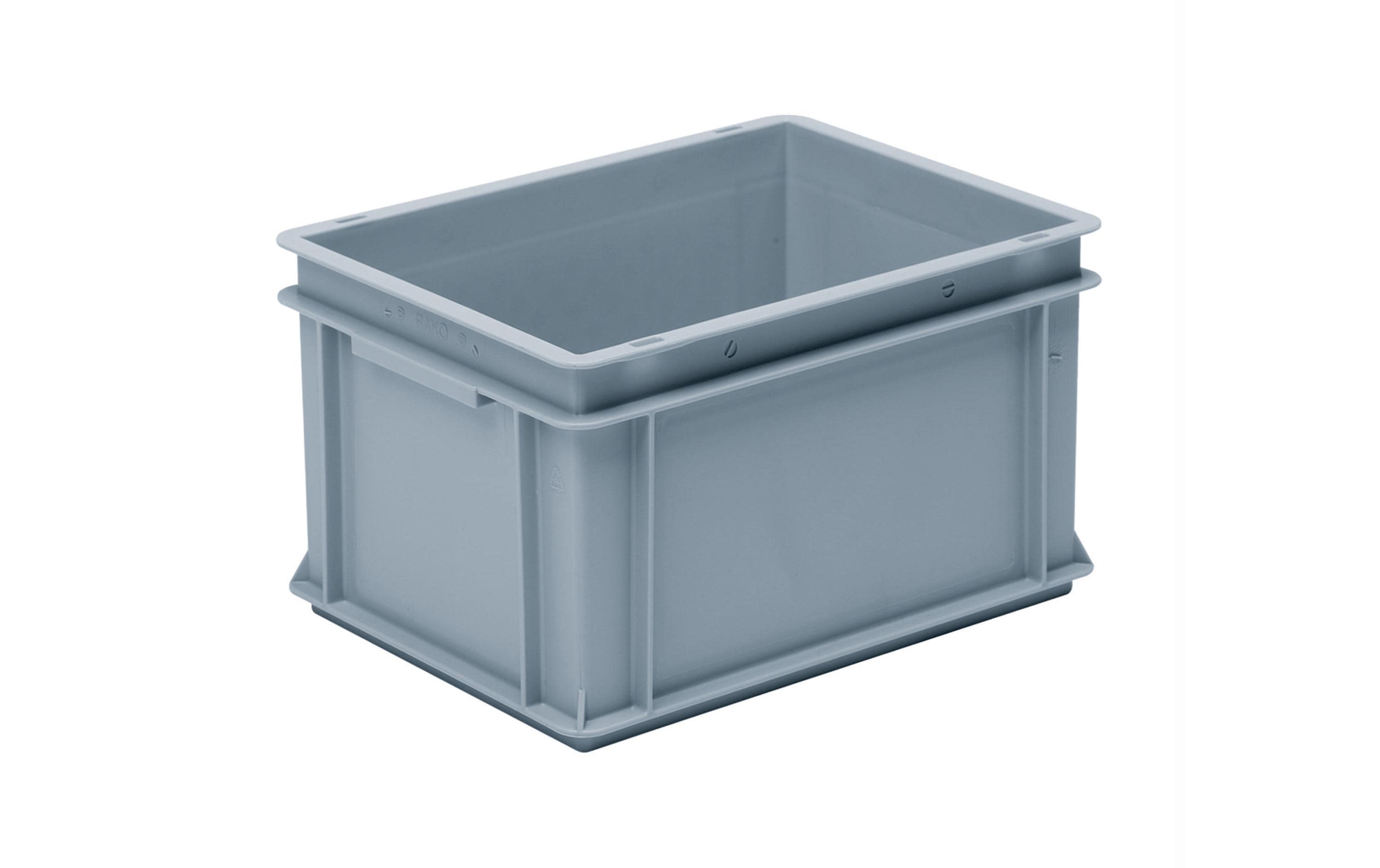 Stapelbehälter RAKO 400x300x220 GrauStapelbox mit Muschelgriffen, 1 Stück, grau
