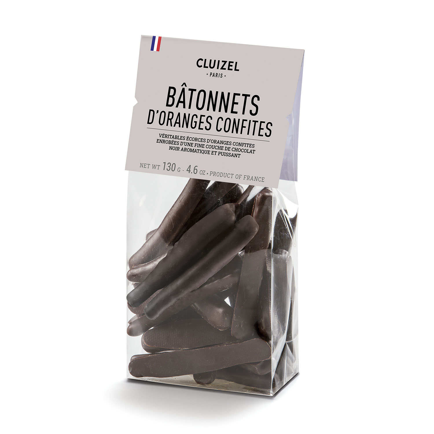 Bâtonnets d'oranges confites enrobés de chocolat noir