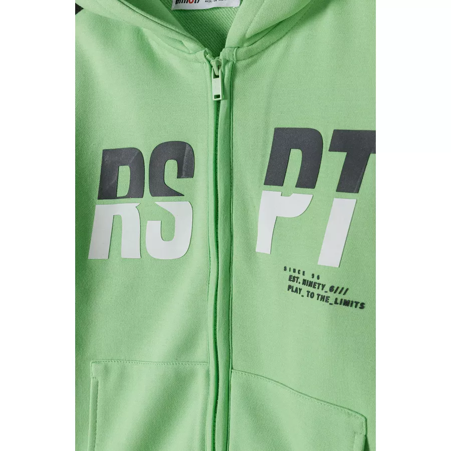 MINOTI Hoodie mit Zipper NeongrünSchwarz