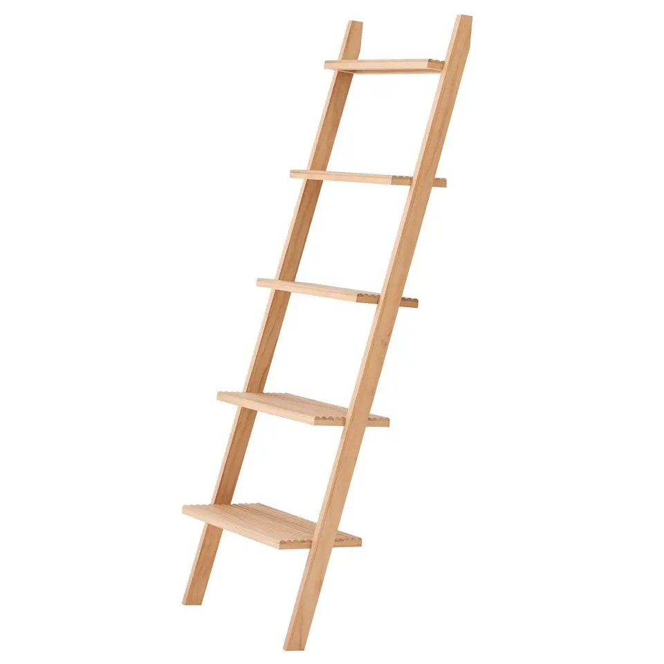 Wandplank Ladder van Massief Natuurlijk Hout
