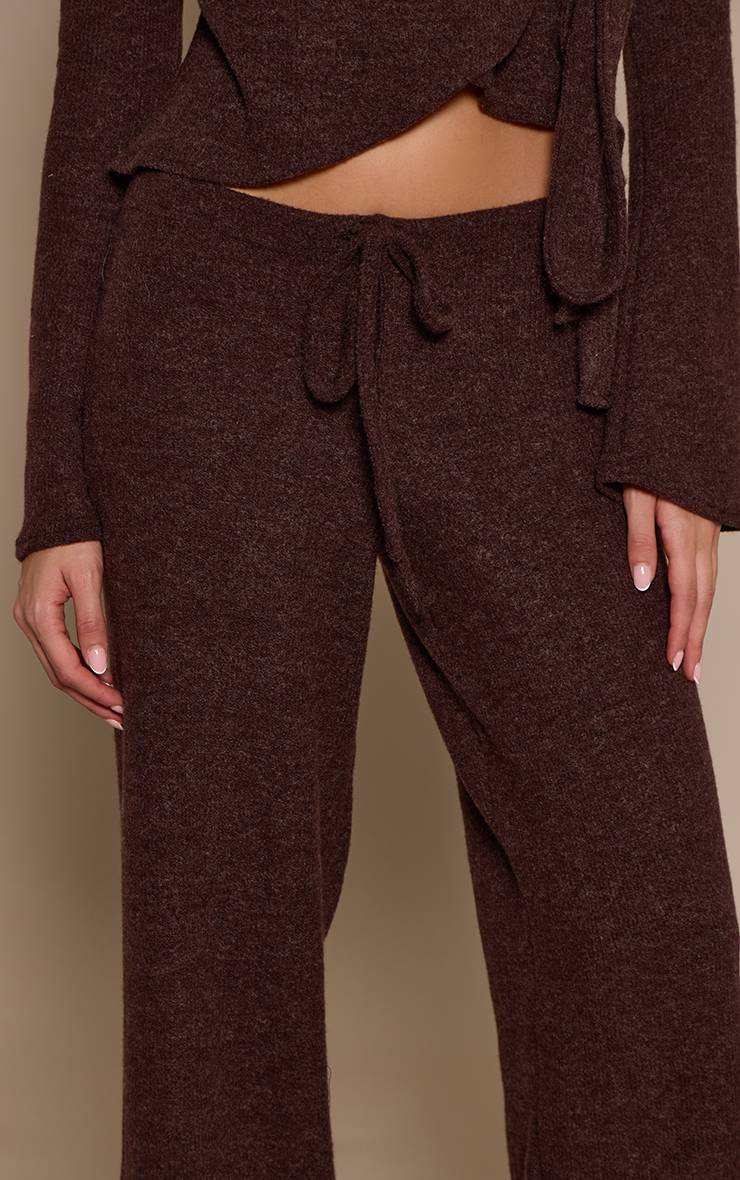 Marron Foncé Pantalon Large Côtelé Chiné