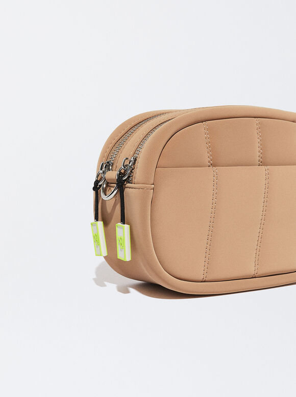 Bolsa de ombro acolchoada - Marrom