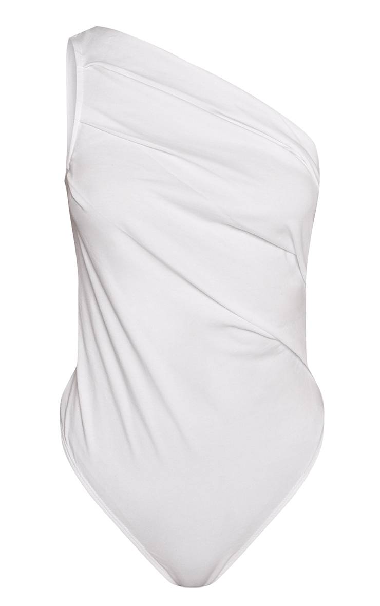 Blanc Body Asymétrique En Coton Doux Petite