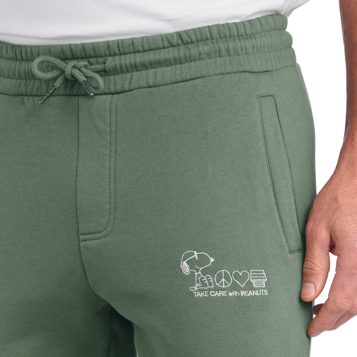 Jonas Nielsen Peanuts Jogginghose mit Stickerei dunkelgrün