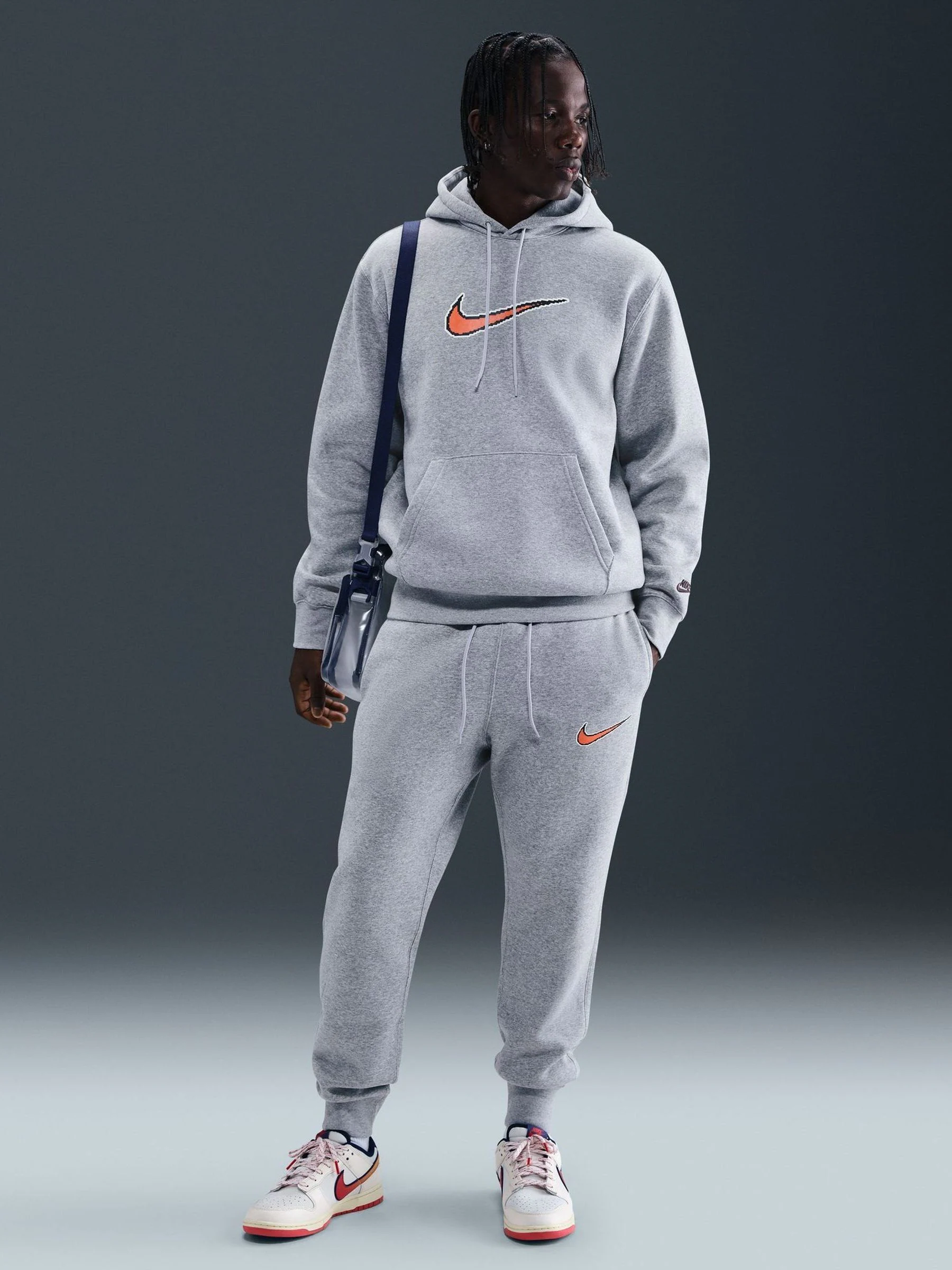 Donkergrijs gemêleerd - Nike Mens Club Bb Gx Joggers