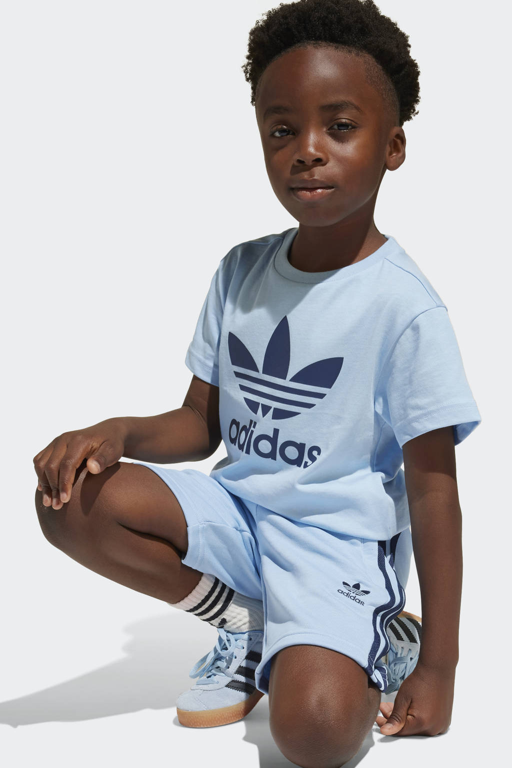 adidas T-shirt + short lichtblauw