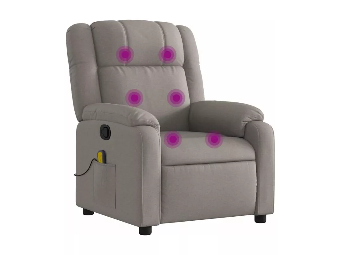 Fauteuil de massage inclinable Taupe Tissu