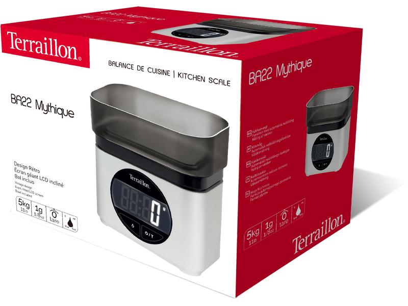 Terraillon Küchenwaage BA22 Mythique Chrom Elektronische Waage