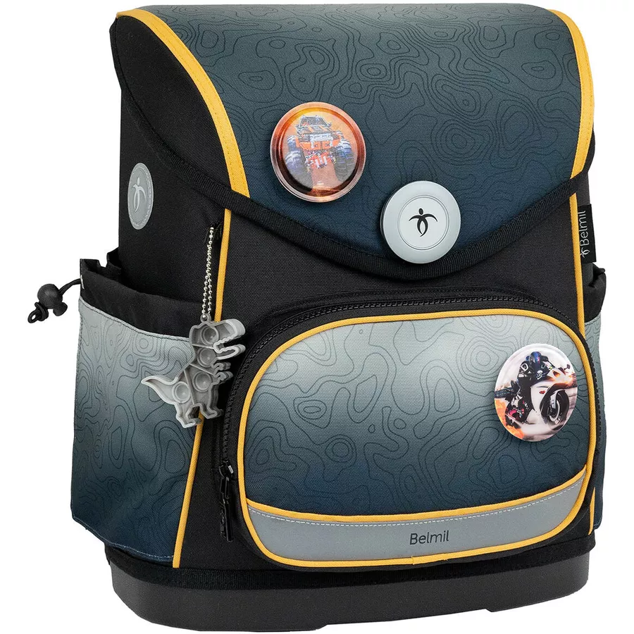Belmil Schulranzen Premium Compact Plus Set 5-teilig Black Grey