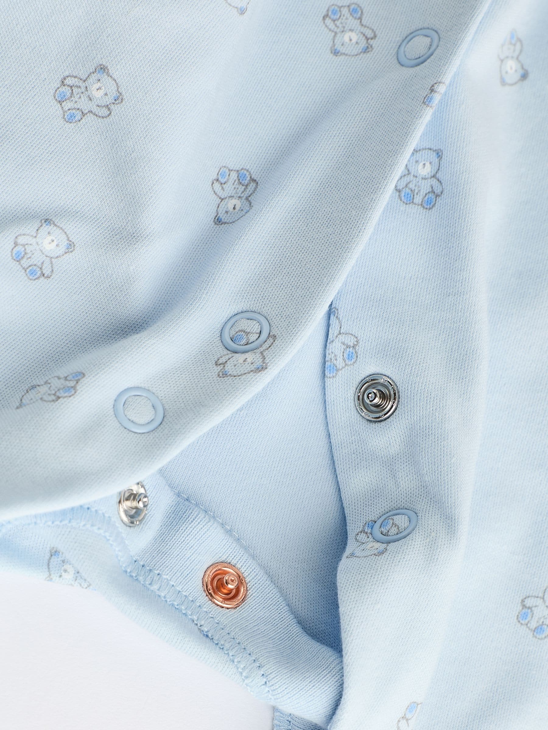 Blauw - Babypyjama met berenprint (0-2jr)