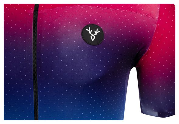 Maillot Manches Courtes LeBram Vence Rouge Bleu Coupe Ajustée