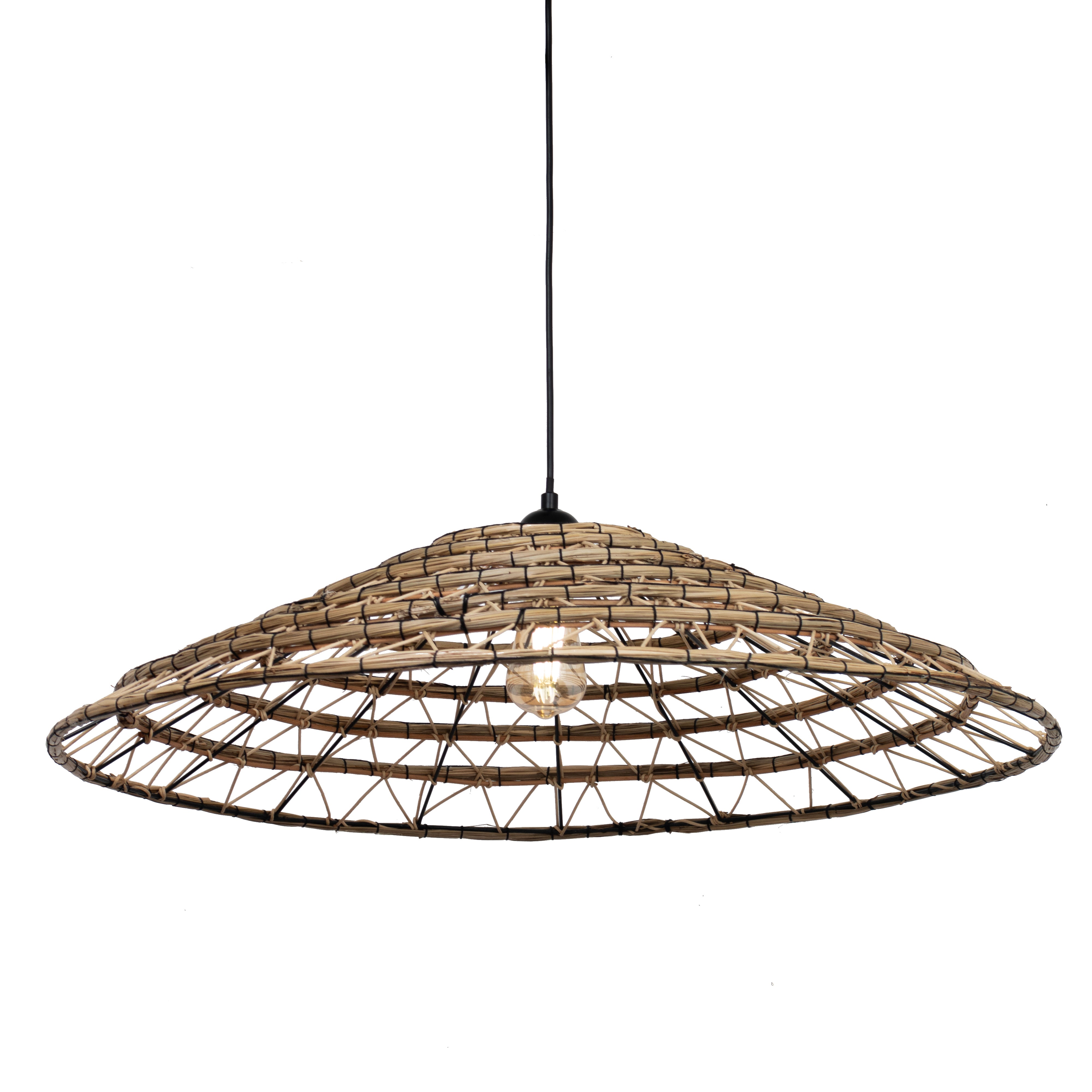 Abat-jour pour suspension - tsylia - jute tressé - cezare - ø80cm