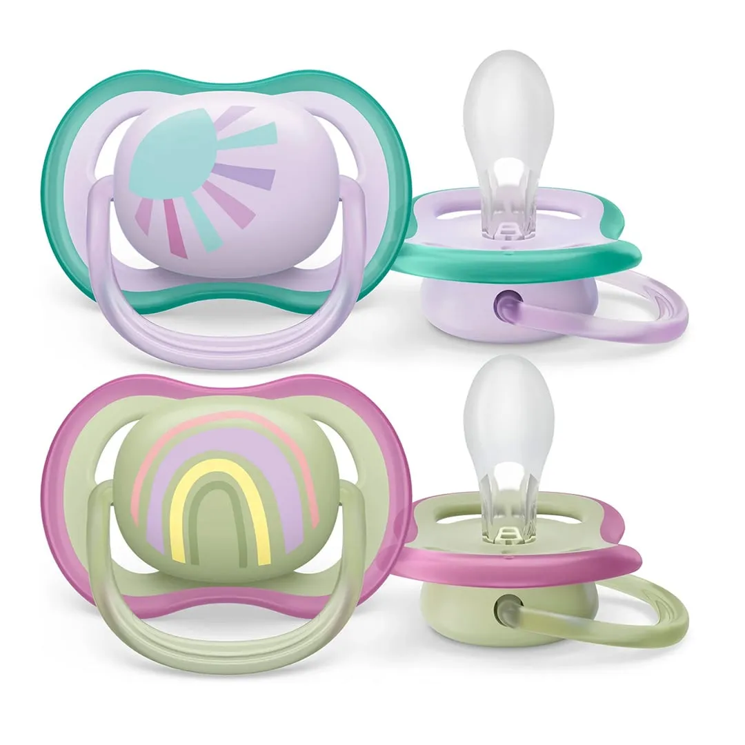 Philips Avent Suce Ultra Air 0-6 mois Lilas Soleil  Arc-en-ciel Vert (2)