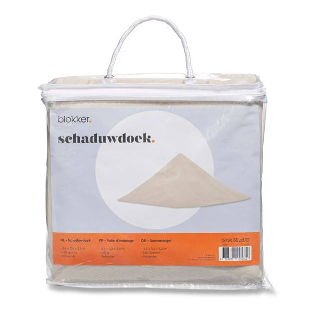Blokker schaduwdoek Ecru 360x360cm