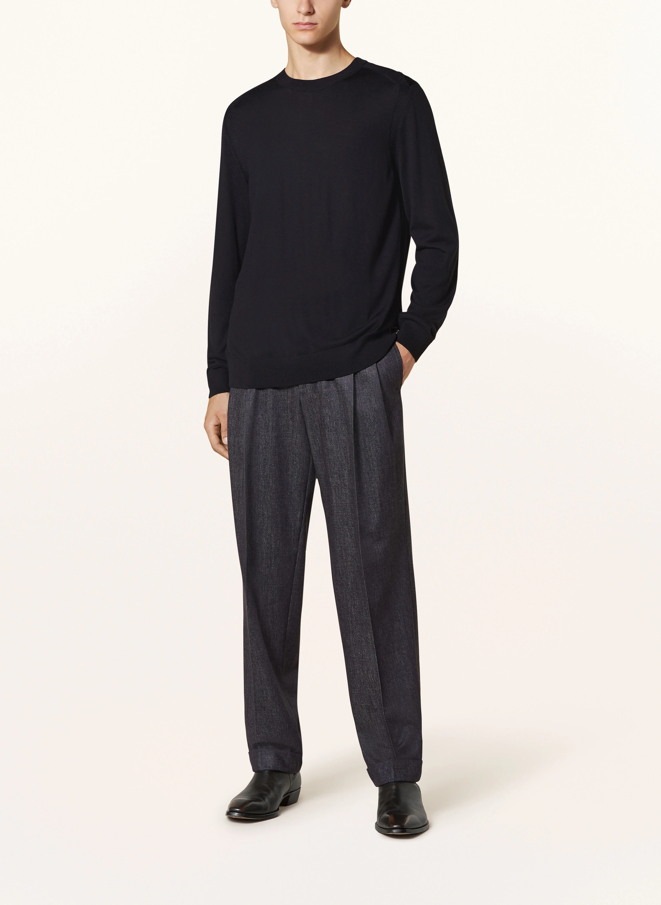 BOSS Pullover OVERO mit Seide und Cashmere