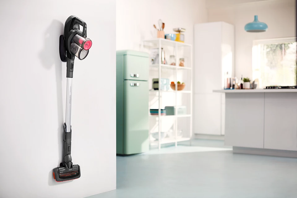 SpeedPro Vacuum Cleaner Staubsauger Kabelloser Akku Sauger mit Wandhalterung (FC6722/01) - Tiefschwarz