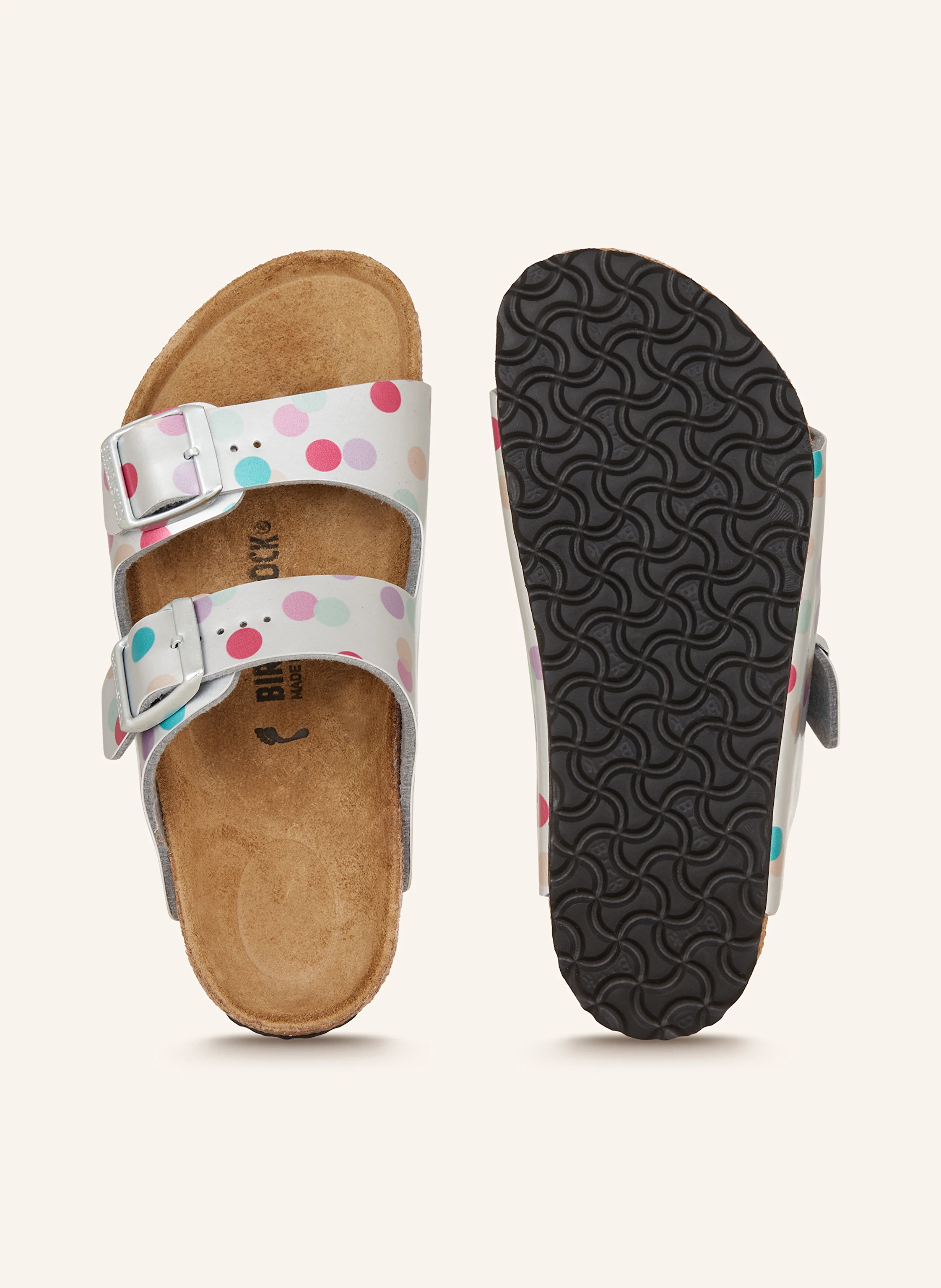 BIRKENSTOCK Pantoletten ARIZONA BIRCO-FLOR ELECTRIC METALLIC DOTS