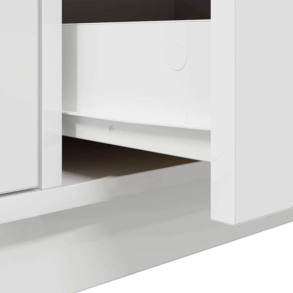 vidaXL TV-Schrank mit LED-Leuchten Weiß 100x41x50 cm, Lowboard, Fernsehschrank, TV-Sideboard, Fernsehtisch, TV-Ständer, TV-Lowboard, TV-Möbel