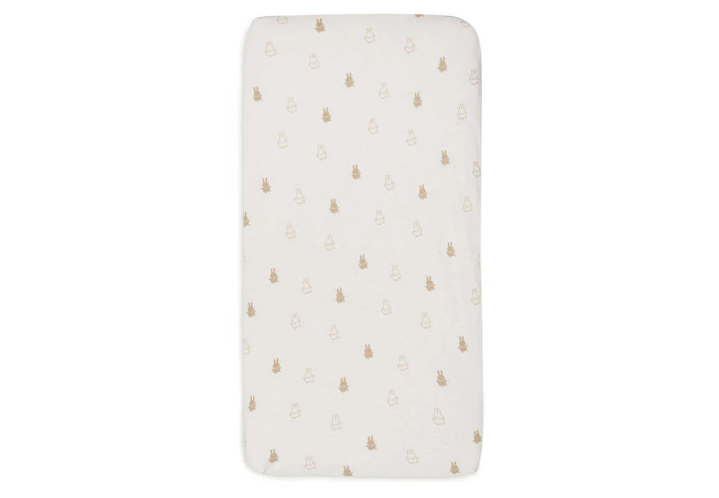 katoenen jersey wieg hoeslaken 40/50x80/90cm Happy Miffy - Nougat