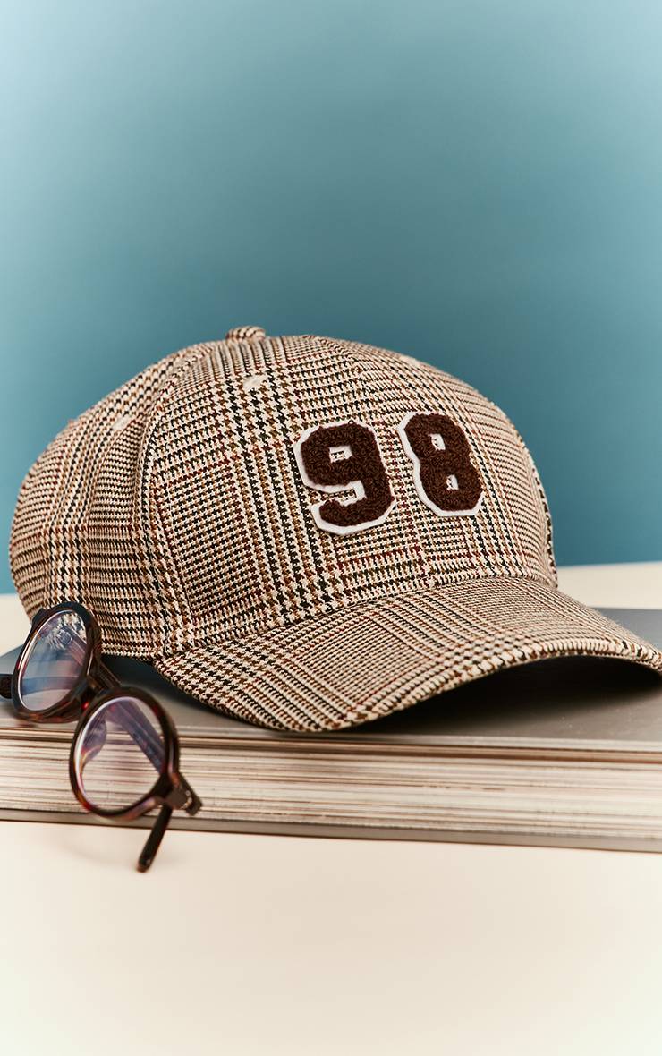 Marron Casquette De Baseball À Pied-de-poule