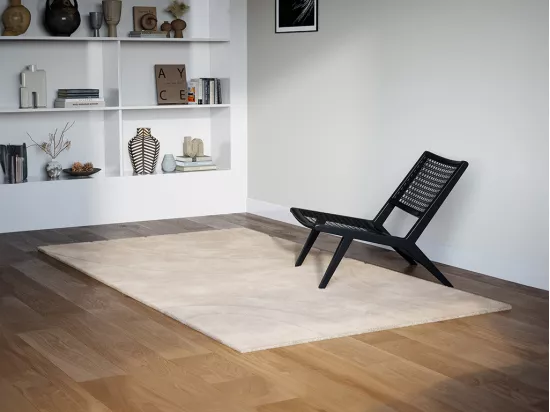 Tapis effet fourrure en relief à motifs circulaires - 120 x 160 cm - Beige - PAOLISI