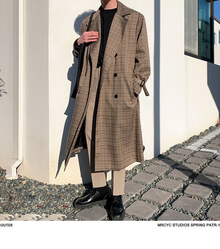 MRCYC - Geruite trenchcoat met dubbele rij knopen