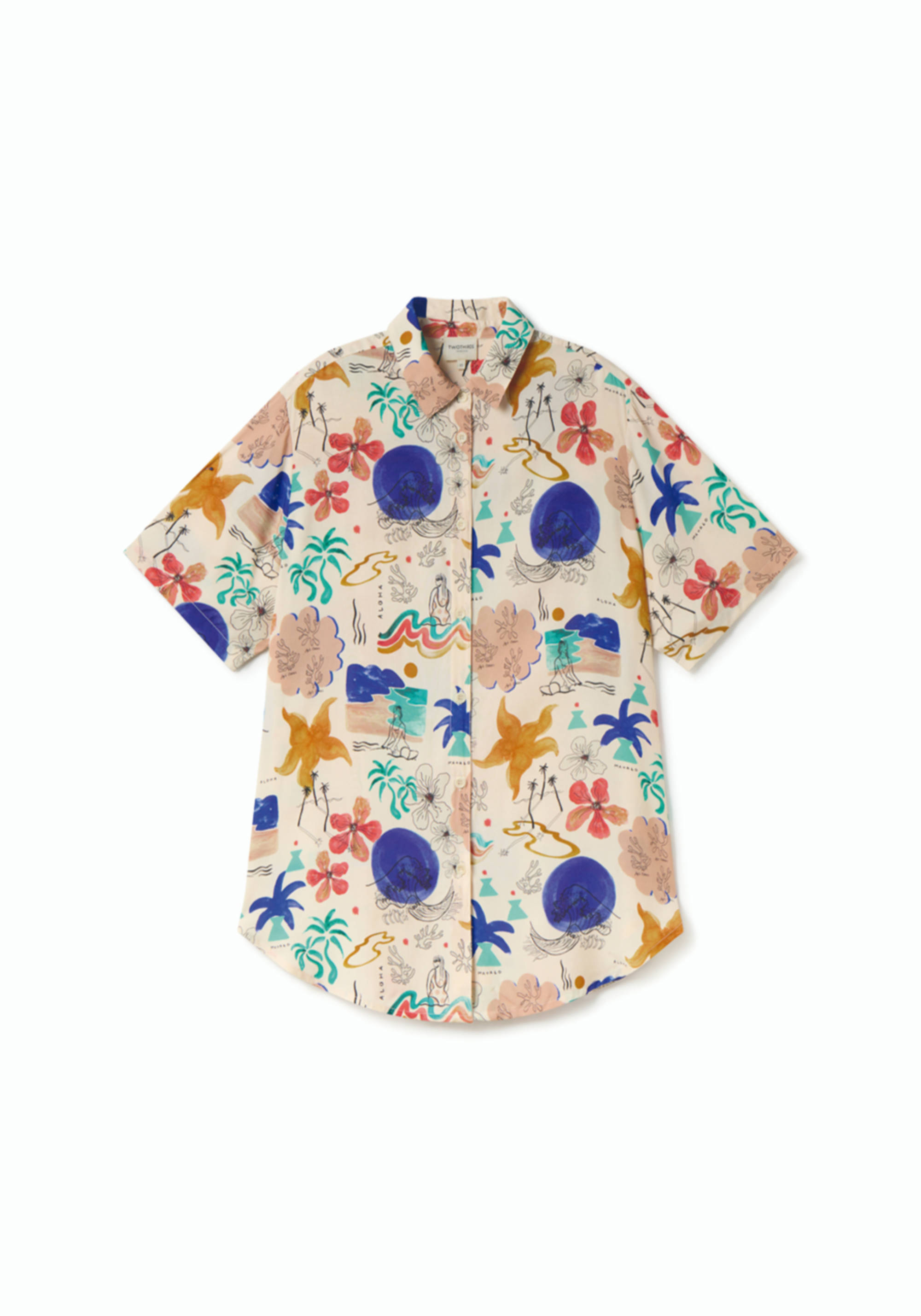 Twothirds Bluse Stora Herro Surf Abstract