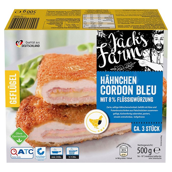 JACK´S FARM Hähnchen Cordon Bleu 500 g