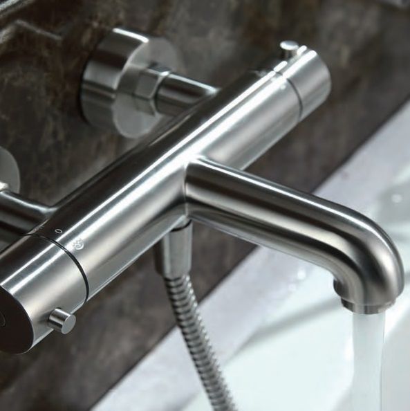 Sento Bow RVS Thermostaat badkraan inclusief glijstangset