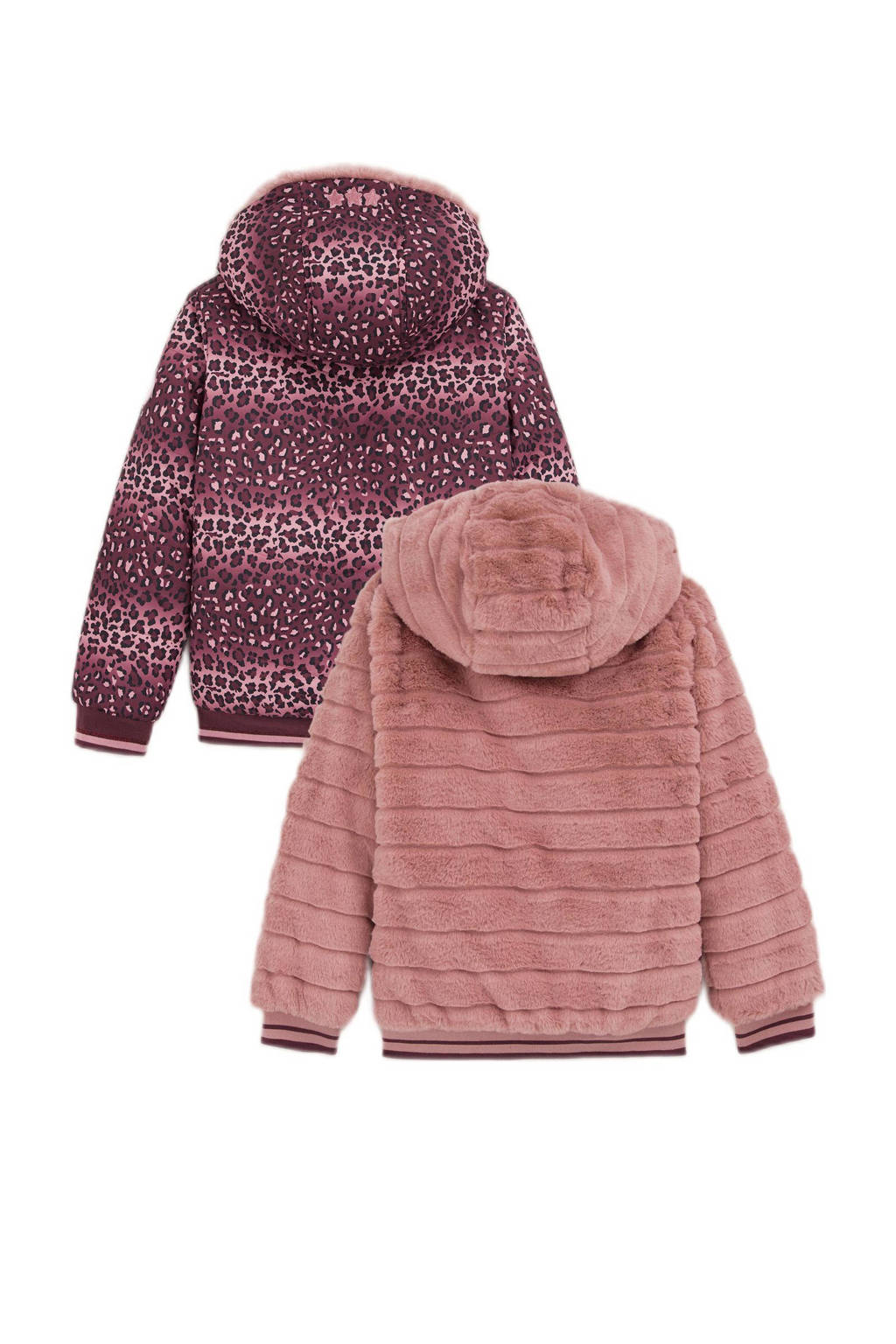 WE Fashion imitatiebont jas met panterprint roze