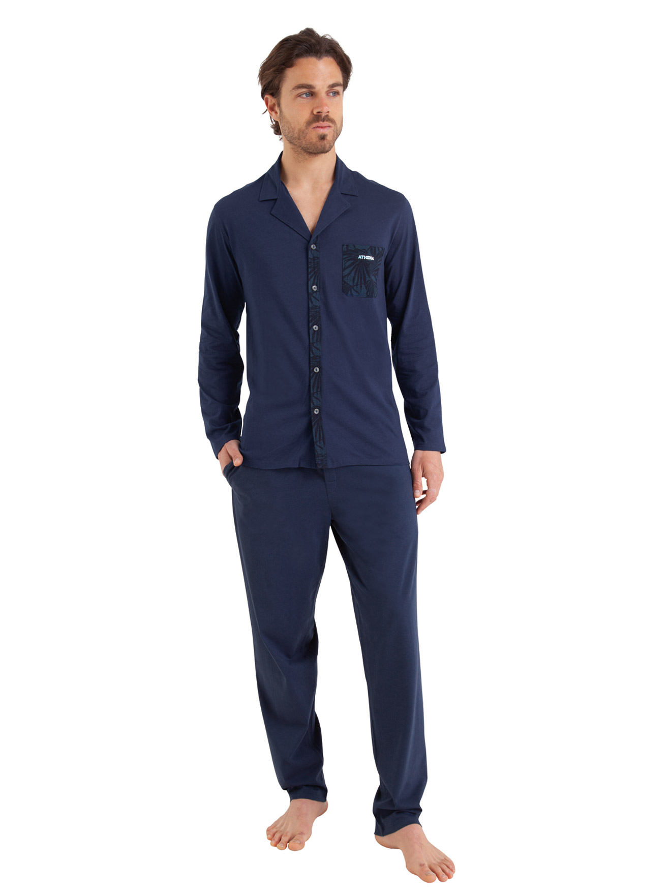 Pyjama uni en jersey pur coton