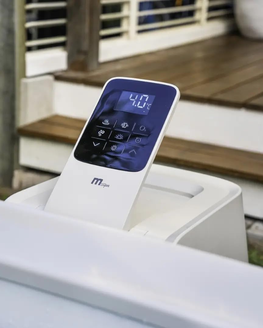 MSpa Whirlpool Oslo Amber Aero Plus 180x180x65 cm – Aufblasbarer Whirlpool für 6 Personen mit 140 Luftdüsen & 8 Hydromassagedüsen, LED-Beleuchtung, PTC-Heizung bis 40 °C, Rhino Tech™ 6-Schicht