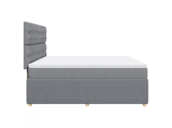 Sommier à lattes de lit avec matelas Gris clair 180x200cm Tissu