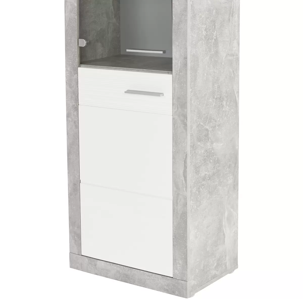 Vitrine Malta weiss,Betonoptik